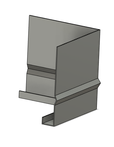 Angle pour habillage de bandeau 140mm laquage